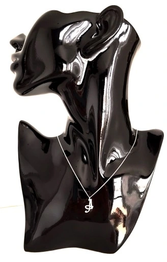 Naszyjnik srebrny z LITERKĄ A łańcuszek pancerka pudełko 45 cm