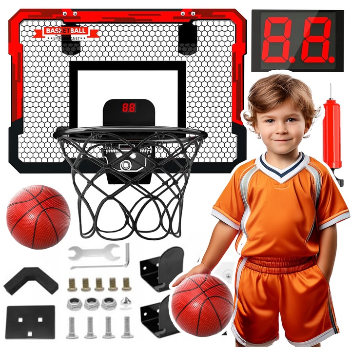Koszykówka dla dzieci INTERAKTYWNA TABLICA LICZNIK DŹWIĘK ŚWIATŁA kosz gry
