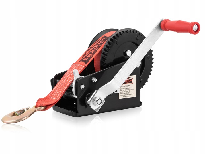 WYCIĄGARKA RĘCZNA KORBOWA PASOWA 1588kg WCIĄGARKA lebiodka przenośna DRAGON