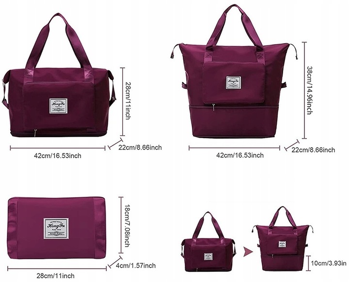 TORBA DUŻA PODRÓŻNA SPORTOWA SKŁADANA WODOODPORNA