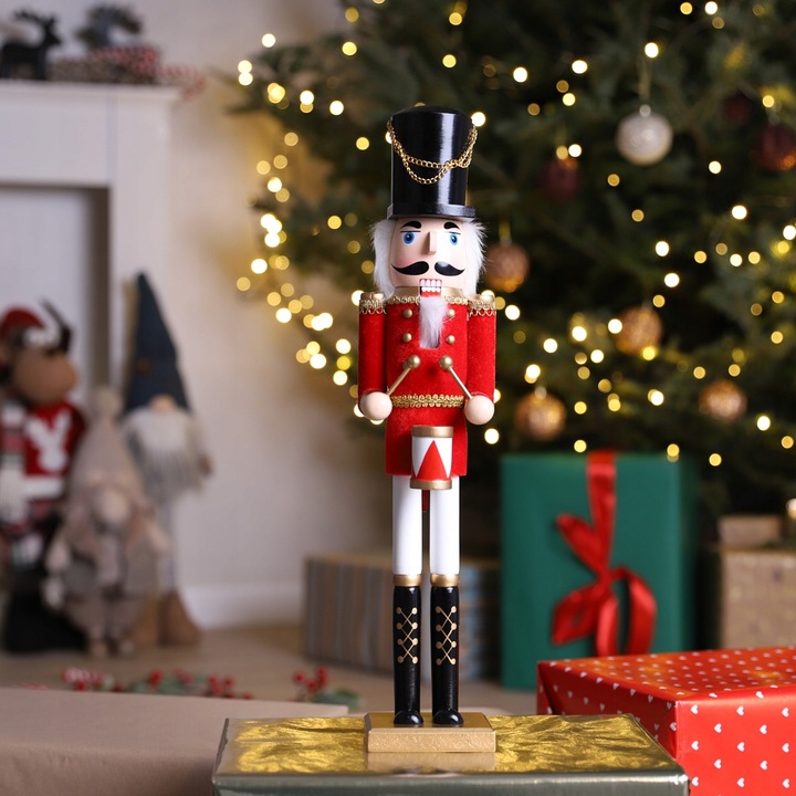 Figurka dekoracja świąteczna NUTCRACKER dziadek do orzechów duży 50cm HOMLA