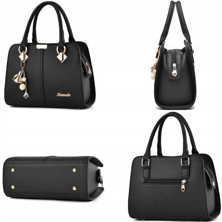 SKÓRZANA POJEMNA TORBA SHOPPER NA RAMIĘ DAMSKA MIELSKA TOREBKA BRELOK