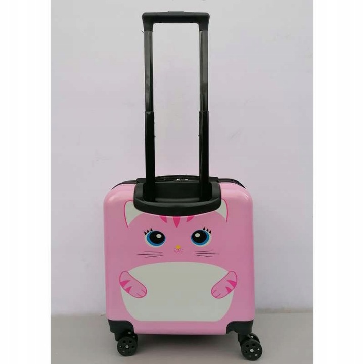 KOT KOTEK WALIZKA 3D DZIECIĘCA BAGAŻ SZYFR DLA DZIECI 4 KÓŁKA