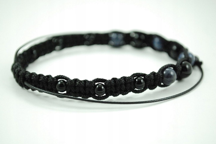 Bransoletka makrama TURMALIN SZAFIR ochrona i optymizm