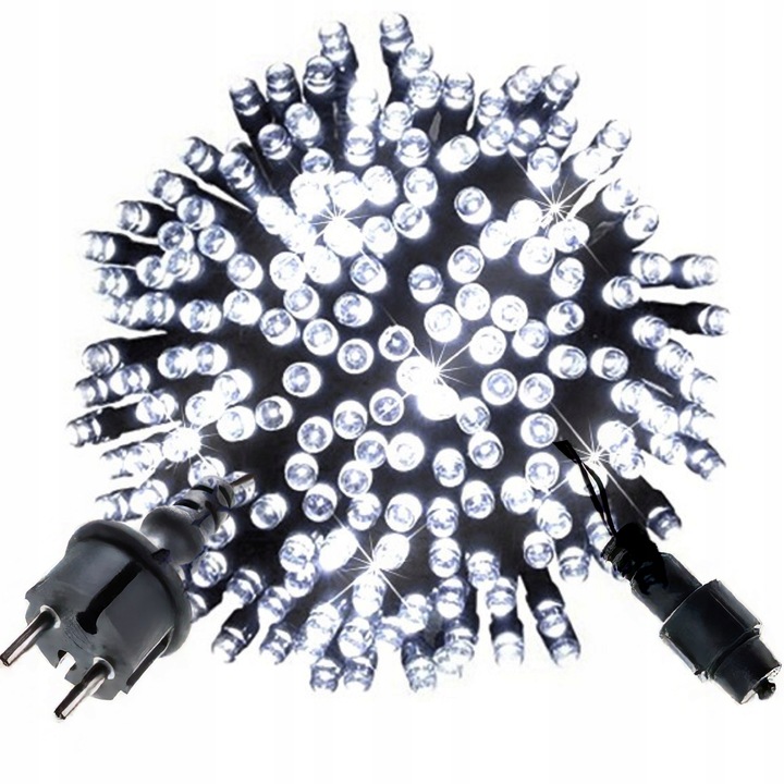 LAMPKI CHOINKOWE 1000 LED ZEWNĘTRZNE STAŁE FLASH BIAŁY ZIMNY + FLASH
