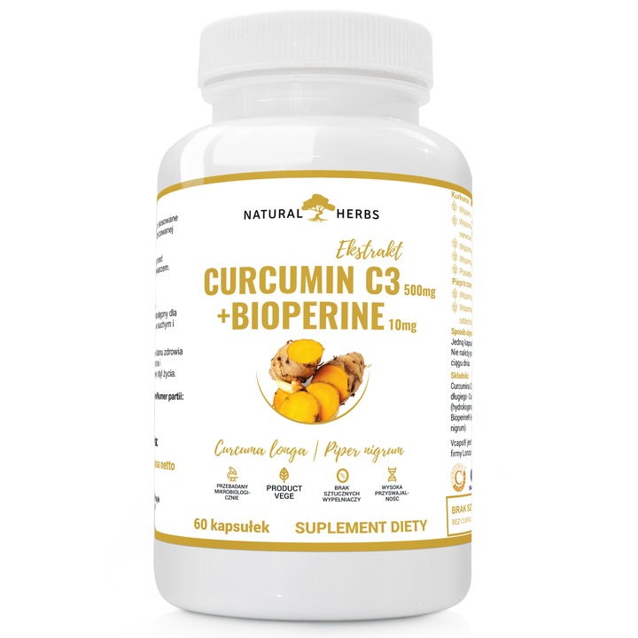 KURKUMINA + PIPERYNA CURCUMIN C3 turmeric 60kaps