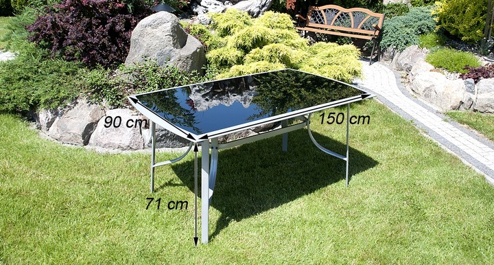 STÓŁ meble ogrodowe DUŻY 150x90 VERONA -CZARNY