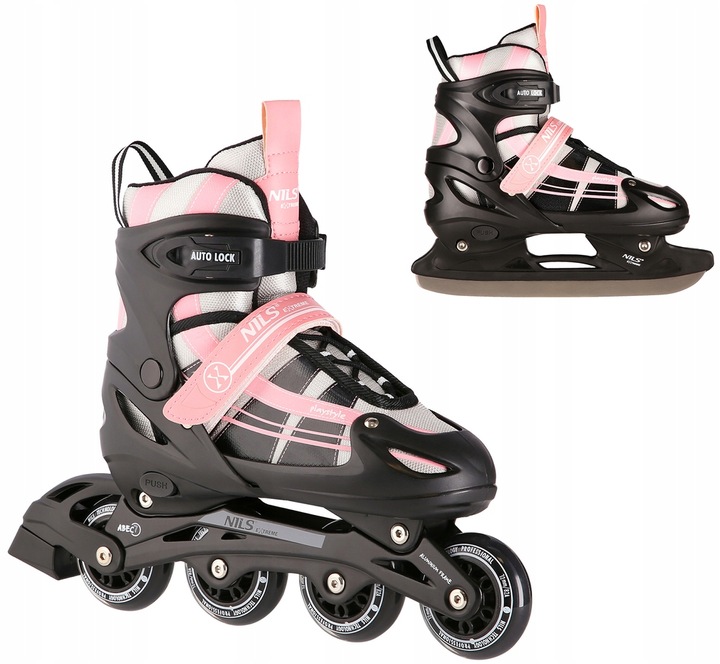 Łyżworolki 2w1 Łyżwy Rolki r. 31-34 z wymienną płozą hokejową NILS