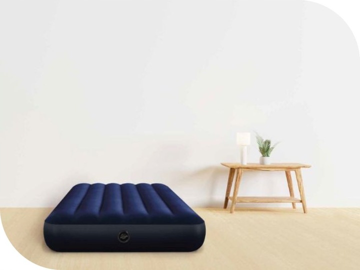 Materac Dmuchany Welurowy Jednoosobowy Łóżko 191x99x25 Intex 64757