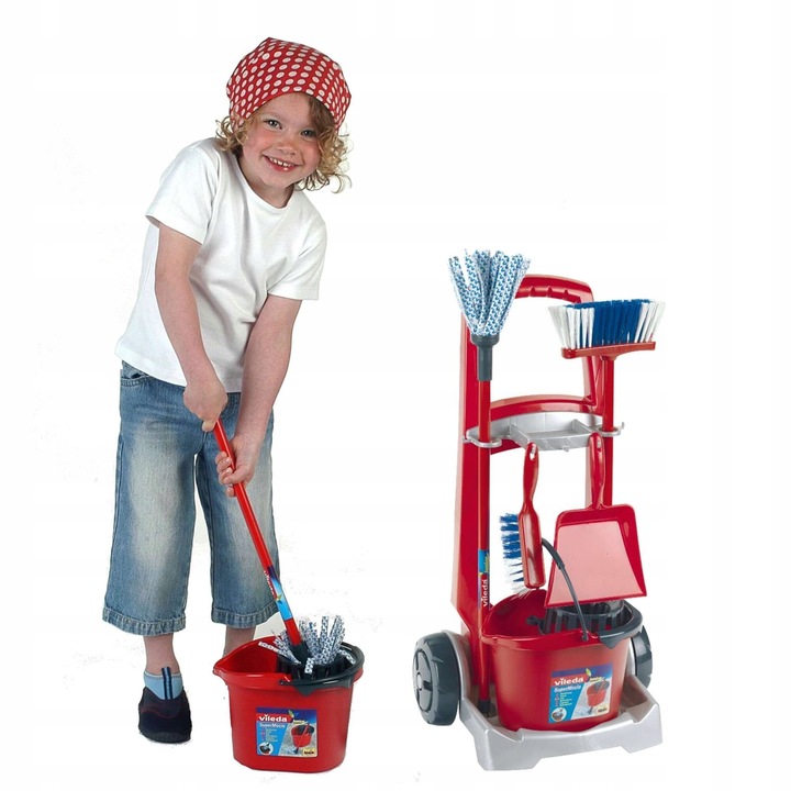 VILEDA WÓZEK DO SPRZĄTANIA Z AKCESORIAMI DLA DZIECI VILEDA DLA DZIECI KLEIN