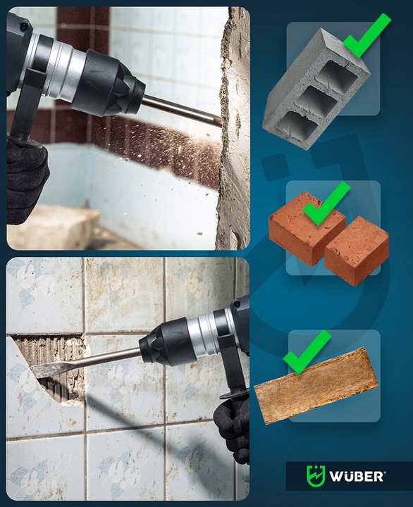 MŁOTOWIERTARKA UDAROWA SDS+ WIERTARKA MŁOT UDAROWY MOCNY 2600W ZESTAW