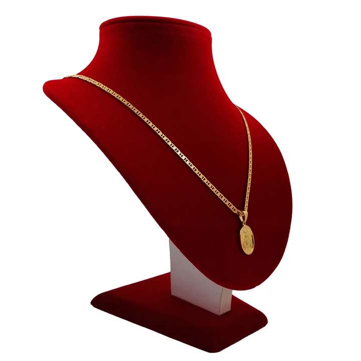 GRUBY POZŁACANY ŁAŃCUSZEK GUCCI + MEDALIK MATKA BOSKA CUDOWNA PRÓBA 925