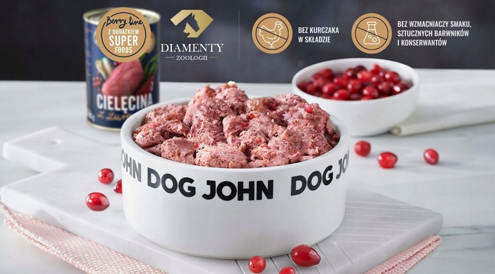 John Dog Berry Line Cielęcina z żurawiną 6x800g