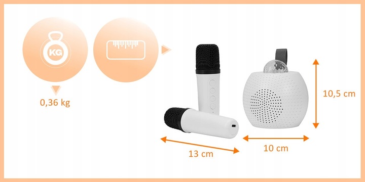 Bezprzewodowy Zestaw Karaoke MusicMate MM-SC150 GleamStar + 2 Mikrofony