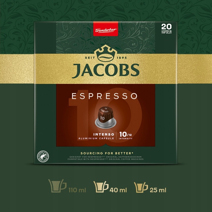 Kapsułki Jacobs Espressopack do Nespresso(r)*, 100 kapsułek espresso 10, 12