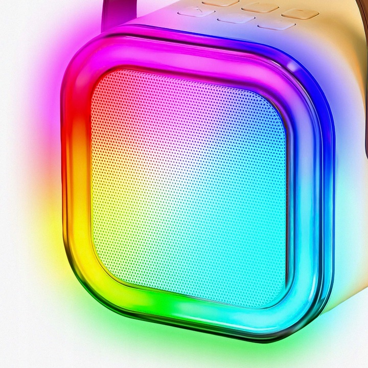 ZESTAW KARAOKE MIKROFON KARAOKE GŁOŚNIK BLUETOOTH RGB DWA MIKROFONY USB 2