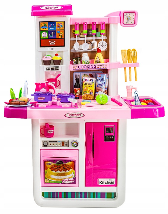 DUŻA KUCHNIA DLA DZIECI Kuchenka Akcesoria Światło