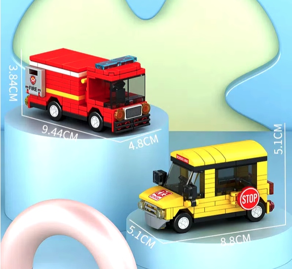 KLOCKI KONSTRUKCYJNE 8w1 POJAZDY MIEJSKIE ZESTAW KLOCKÓW DLA DZIECI