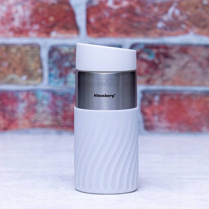 Kubek termiczny 300ml KLAUSBERG biały KB-7631