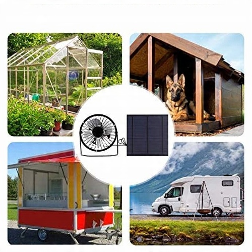 WENTYLATOR + PANEL SOLARNY SŁONECZNY 5W 6V Do kemping