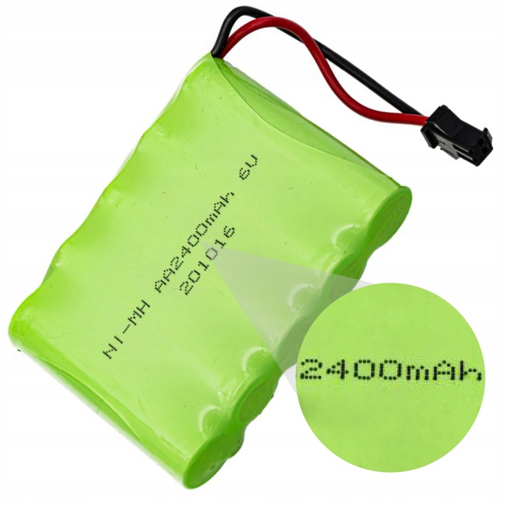 NIMH 6V 2400mAh Wtyczka JST SM AKUMULATOR do AUTA Terenowego HB P1401 P1402