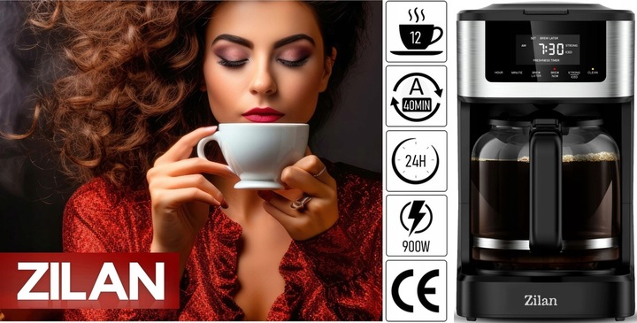 EKSPRES DO KAWY PRZLEWOWY 900W 1,8L PANEL DOTYKOWY