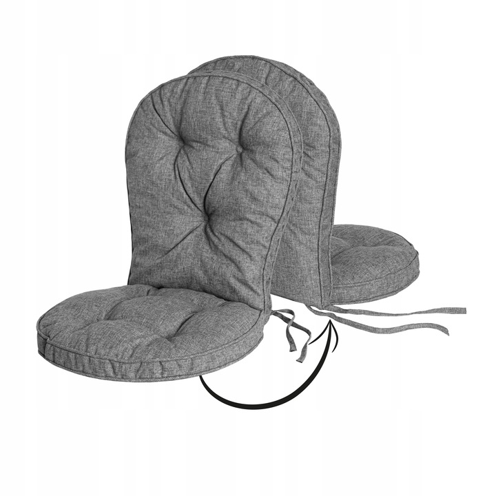 PODUSZKA NA KRZESŁO OKRĄGŁA wodoodporna z oparciem 49 cm kawiarniana 40x40