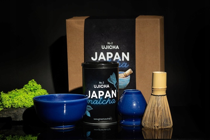 ZESTAW DO MATCHA JAPOŃSKA 80 G UJICHA CODZIENNA GREEN TOUCH CZARKA MIOTEŁKA