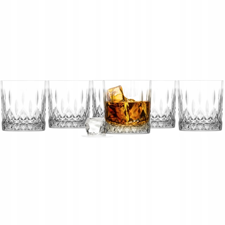 Szklanki niskie GLASMARK zestaw 6szt szlifowane drink whisky 280ml