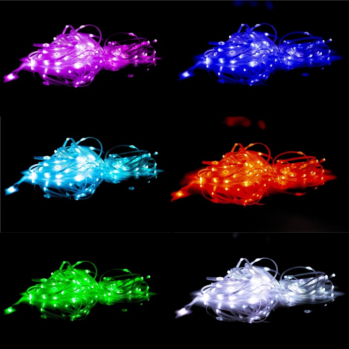 Magiczne lampki Choinkowe RGB USB IP65 200 led 10m Pilot Aplikacja DC 5V