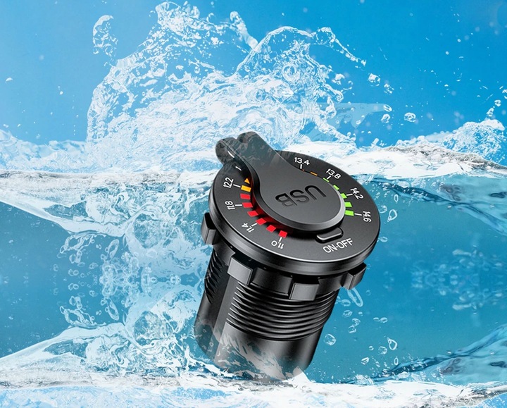 ŁADOWARKA SAMOCHÓD 2x USB 4.8A WOLTOMIERZ MIERNIK