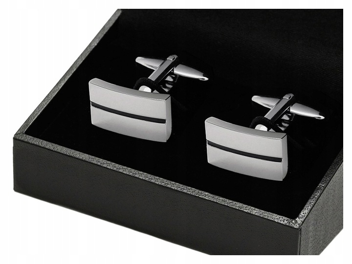 STALOWE SPINKI + PUDEŁKO Modne Męskie do Mankietów Koszul Matowe GREG d6-12