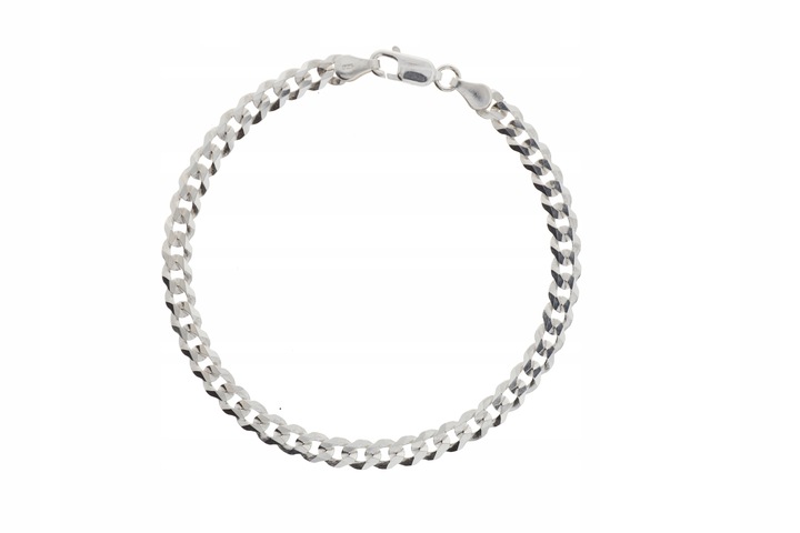 SREBRNA PEŁNA BRANSOLETKA MĘSKA PANCERKA PR. 925 + PUDEŁKO Z DEDYKACJĄ