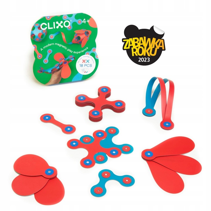 CLIXO KLOCKI ELASTYCZNE ELEMENTY KREATYWNA TWÓRCZA ZABAWKA 18EL