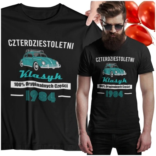 PREZENT NA 30 40 50 60 70 URODZINY DLA TATY FACETA MĘSKA KOSZULKA KLASYK