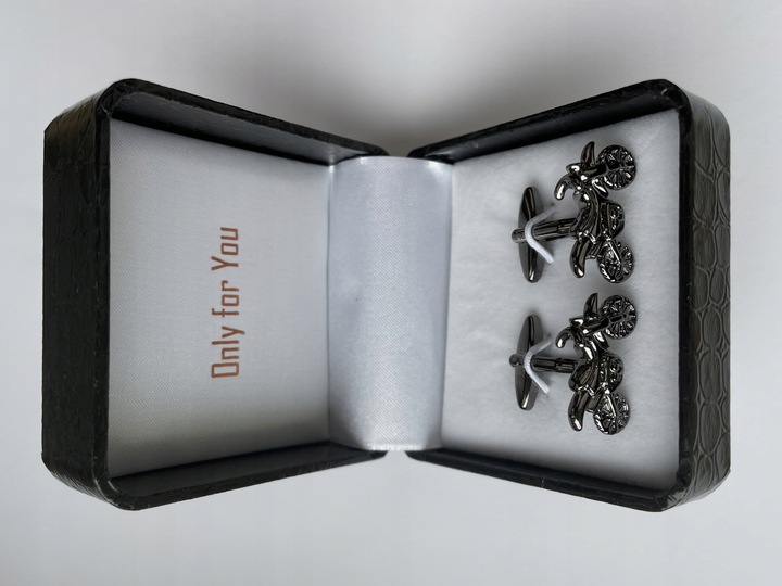 Czarne spinki do mankietów EXC Motocykl Motor Cross Enduro KTM Racing Tytan