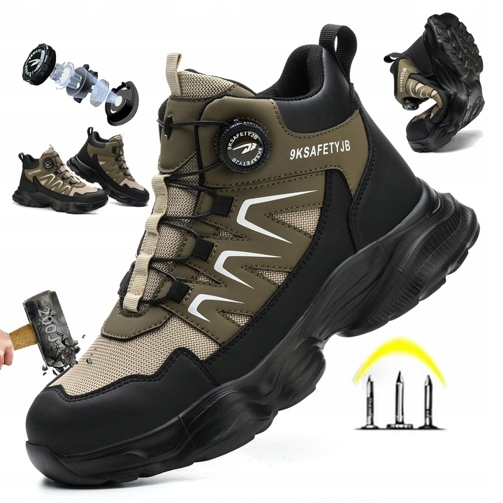 NOWY BUTY ROBOCZE MĘSKIE PÓŁBUTY ROBOCZE SPORTOWE ODDYCHAJĄCE Z NOSKIEM BHP