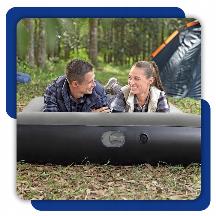 MATERAC DMUCHANY Z POMPKĄ USB ŁÓŻKO DO SPANIA 203 x 152 CM BESTWAY 671BS