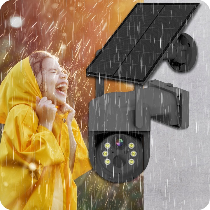 SOLARNA KAMERA WIFI 4MPX SMART ZEWNĘTRZNA OBROTOWA IP BEZPRZEWODOWA SZARA