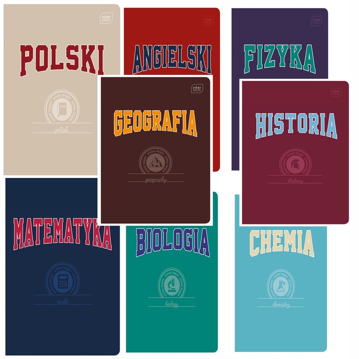 KOMPLET 8 ZESZYTÓW ZE ŚCIĄGĄ A5/60K ŚCIĄGA KOLOROWA 60 KARTEK