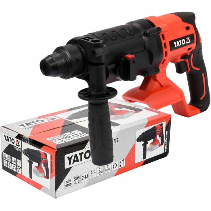 YATO MŁOTOWIERTARKA 18V AKU. WIERTARKA młot 2,4J UDAROWY 3 FUNKCJE SDS PLUS