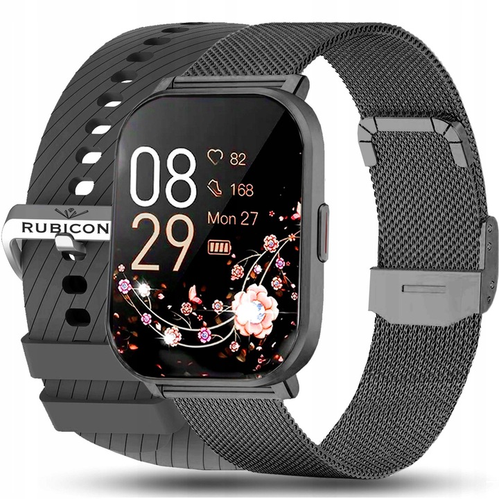 ZEGAREK SMARTWATCH DAMSKI POLSKIE MENU ROZMOWY PULS CIŚNIENIE SPORT 2 PASKI