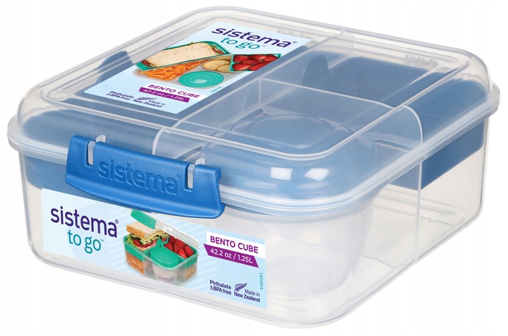 ŚNIADANIÓWKA SISTEMA LUNCHBOX POJEMNIK BOX BENTO 1250 ml Z PRZEGRÓDKAMI SOS