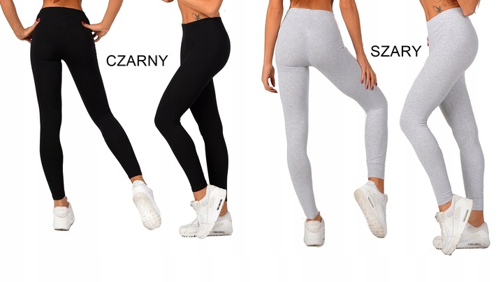 LEGGINSY bawełniane na gumce getry fitness M/38