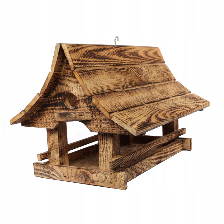 Karmnik dla Ptaków Drewniany Góralski Duży Opalany