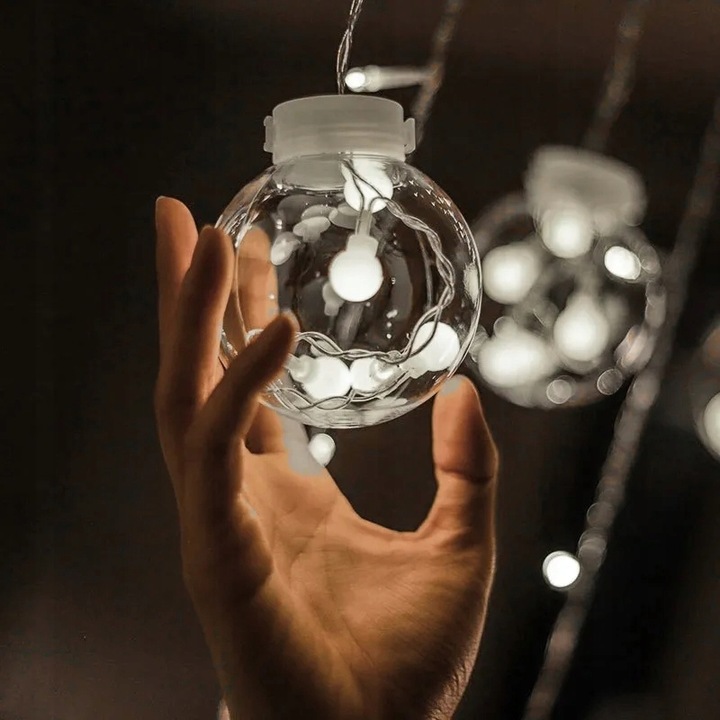 Kurtyna świetlna girlanda lampki świąteczne kule bombki led sople 1005