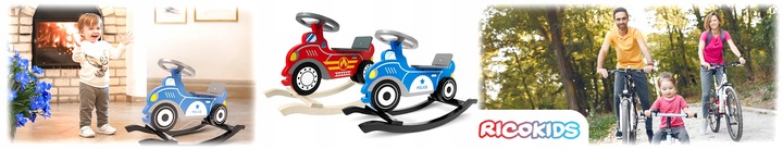 AUTO KOŃ NA BIEGUNACH POLICJA ZABAWKA NA BIEGUNACH DREWNIANY BUJACZEK