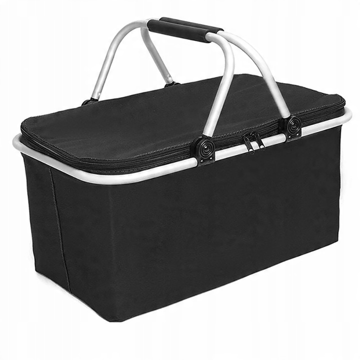 DUŻY KOSZ PIKNIKOWY KOSZYK TERMICZNY + DUŻE WKŁADY MROŻĄCE 2x 500ml. GRATIS