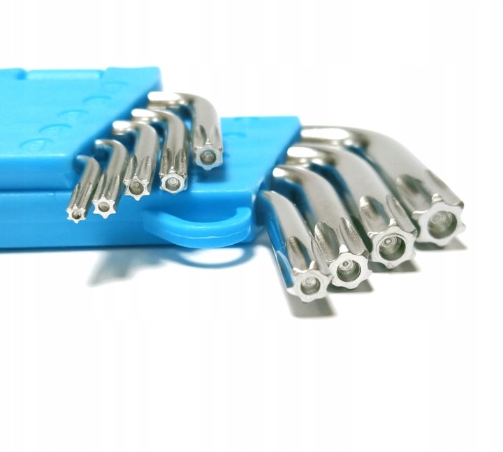 KLUCZE IMBUSOWE TORX TYP L z otworem T10-T50 9SZT