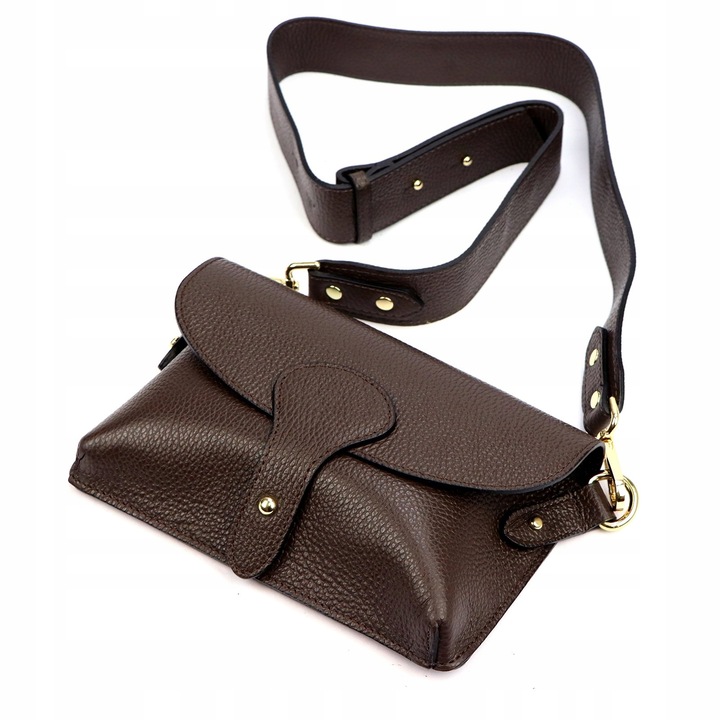 Torebka skórzana LUKA DOLLARO INSTAGRAMKA ciemny brąz